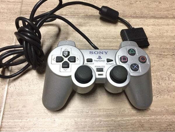 ★美品即決★PS2 SONY純正品 コントローラー デュアルショック2 シルバー6