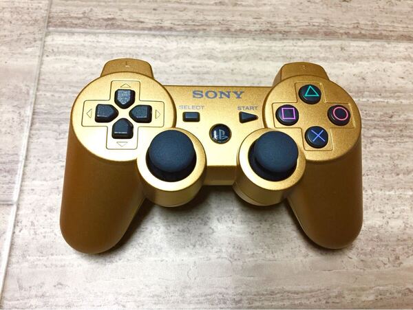 ★美品即決★ワンピース限定★分解清掃済み★PS3 SONY純正品 コントローラー デュアルショック3 ゴールド
