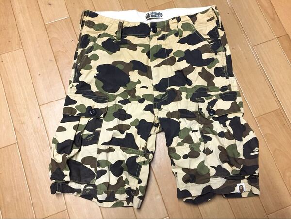 ☆ A BATHING APE ハーフパンツ イエローカモ Sサイズ ア・ベイシング・エイプ