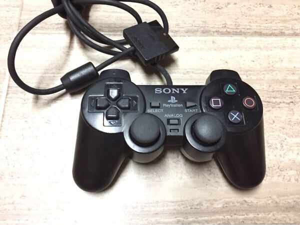 ★動作良品即決★PS2 SONY純正品 コントローラー デュアルショック2 ブラックA21