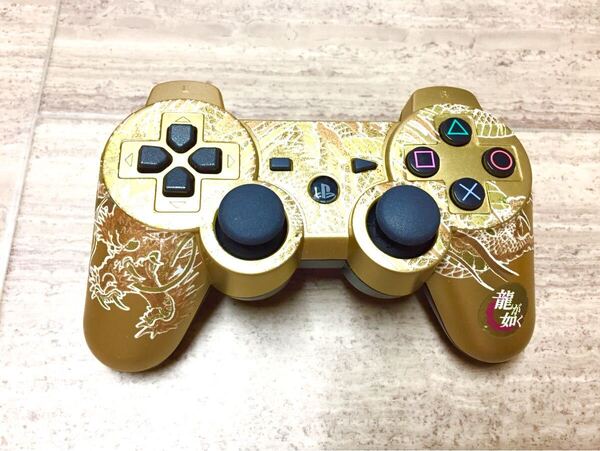 ★美品即決★龍が如く限定★分解清掃済み★PS3 SONY純正品 コントローラー デュアルショック3 ゴールド