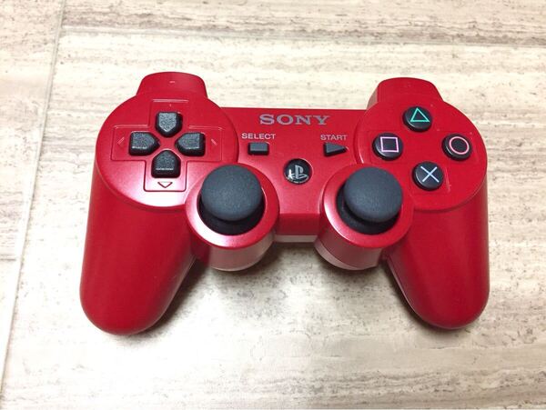 ★ほぼ未使用品即決★分解清掃済み★PS3 SONY純正品 コントローラー デュアルショック3 レッド