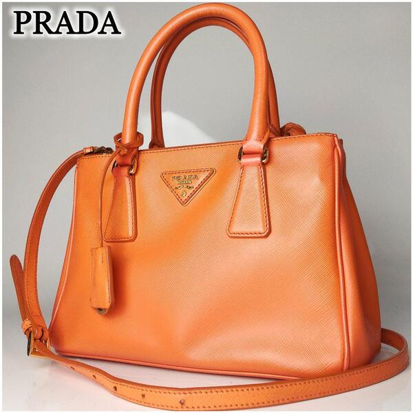 【極美品】プラダ PRADA サフィアーノ ガレリア 2way バッグ レザー ショルダーバッグ ハンドバッグ トートバッグ レディース バック 鞄
