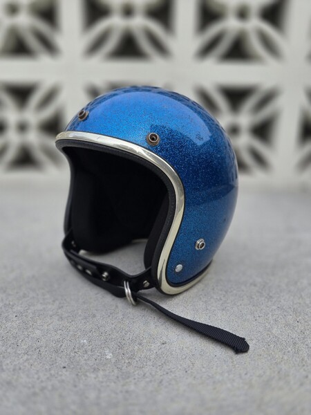 ARTHUR FULMER AF40 BLUE METALFLAKE 59~61cm アーサーフルマー ブルーメタルフレーク ビンテージヘルメット ダブルストラップ 送料込