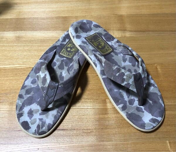 美品!! ISLAND SLIPPER スエード トング サンダル ブラウン 迷彩 サイズ10 ( 28.0cm )