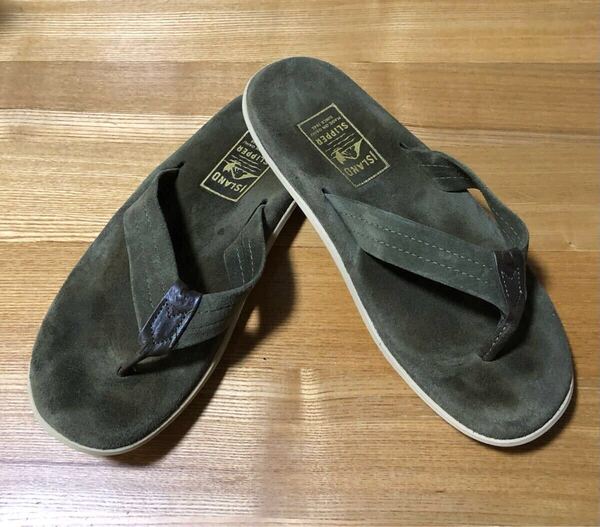 美品!! ISLAND SLIPPER スエード トング サンダル オリーブ サイズ10 ( 28.0cm )