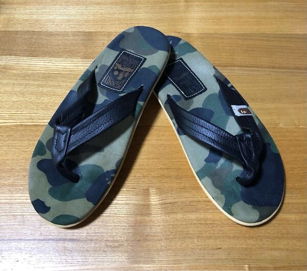 美品!! ISLAND SLIPPER アベイシングエイプコラボ スエード トング サンダル 迷彩 サイズ10 ( 28.0cm )