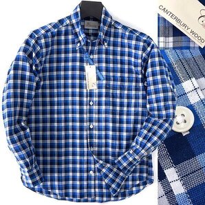 【新品ブランド品】送料無料 カンタベリーウッド CANTERBURY WOOD Dry Feel ライトオックス BD メンズシャツ M 青紺白 春秋 ABE140-540