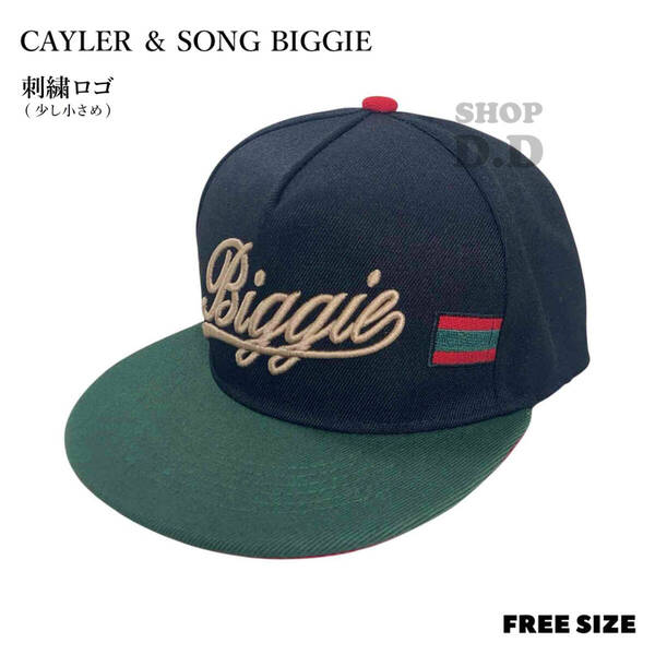 【新品・未使用】ビギー CAYLER & SONG BIGGIE 刺繍ロゴ ベースボールキャップ Hip Hop Cap ヒップホップ ( ブラック ) ☆送料無料☆
