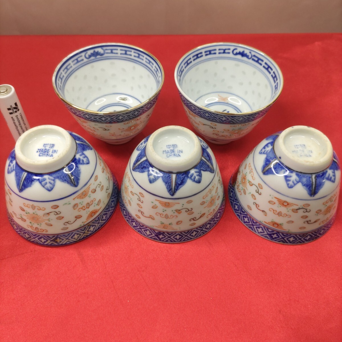 骨董品 長期保管 54年前 未使用 中国陶器 蛍焼茶器 急須 湯呑み