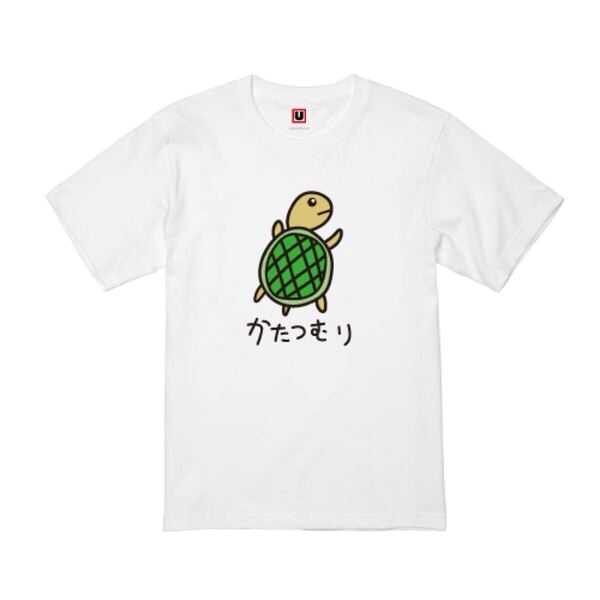 USOT うそT かめ×かたつむり おもしろTシャツ 半袖Tシャツ かわいい パロディ Tee ゆるい ホワイト 白 S