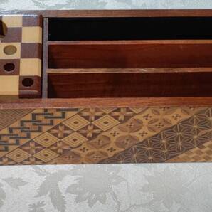 520-6 箱根寄木細工 ペン立て レターラック(26.4×9.7×8㎝)