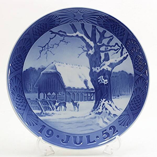 1952年 ロイヤルコペンハーゲン イヤープレート 「森のクリスマス」 北欧 デンマーク の 陶磁器 wwww8