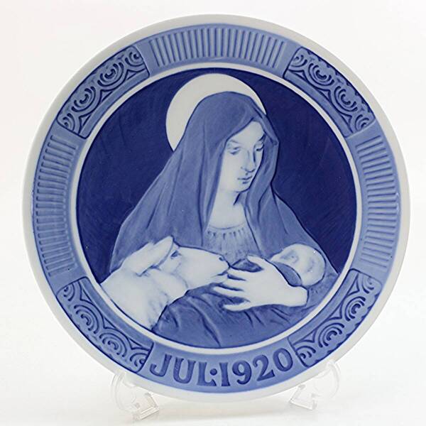 1920年 ロイヤルコペンハーゲン イヤープレート 「聖母マリアとその子キリスト」 北欧 デンマーク の 陶磁器 wwww8