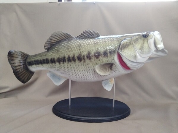 ハンドメイド 62cmブラックバス フィギュア レプリカ オブジェ置物 fish craft REAL