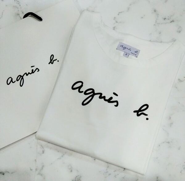 アニエスベーagnes b.半袖ロゴTシャツ ホワイトレディースMサイズ