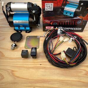 エアコンプレッサー 24V エアロッカー タイヤインフレーター エアチューブ径5mm ランクル ランドクルーザー等 HF社 送料無料 新品