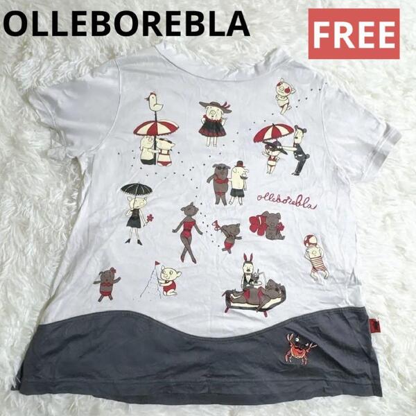 ★ 美品 ★ OLLEBOREBLA オレボレブラ ブタさん Tシャツ カットソー フリーサイズ アルベロベロ ALBEROBELLO