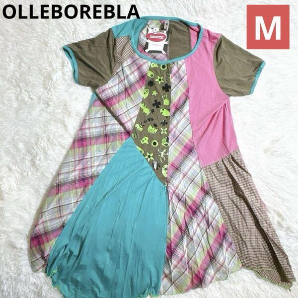 タグ付未使用品 ★ OLEBOREBLA オレボレブラ チュニック ブタさん パッチワーク ALBEROBELLO アルベロベロ
