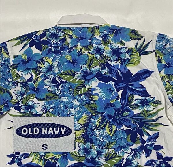 OLD NAVY オールドネービー バックパネル フラワープリント コットン ハワイアン アロハシャツ Sサイズ ビンテージ古着 90's 00's Y2K