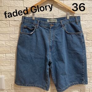 デニムハーフパンツ faded Glory フェイデッドグローリー サイズ36 送料無料 即決