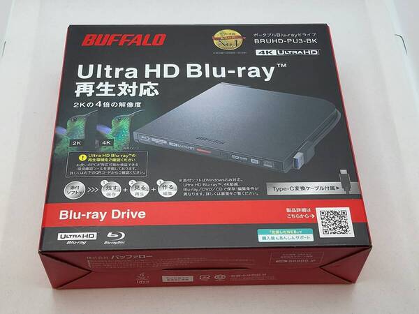 【UHDフレンドリー変更可】バッファロー BUFFALO BRUHD-PU3-BK 【Ultra HD Blu-ray対応】 ブルーレイドライブ USB3.0 ブラック-529