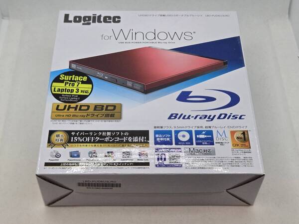【UHDフレンドリー変更可】 ロジテック Logitec LBD-PUD6U3LRD レッド ポータブルブルーレイドライブ USB3.0 ソフト付 BU40N -530