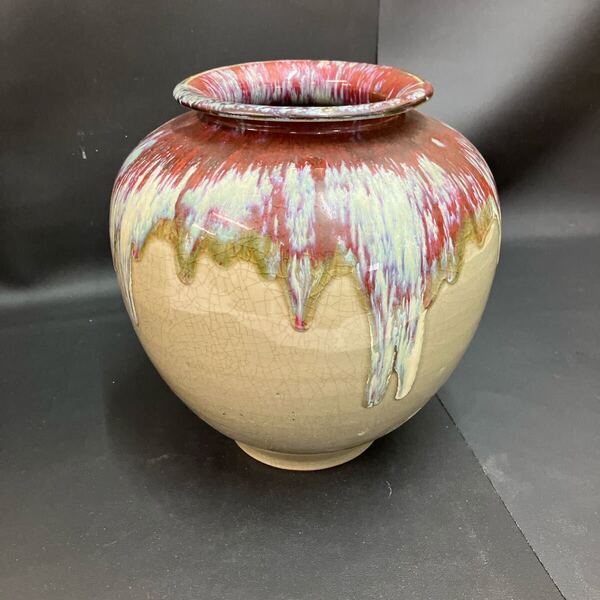 信楽焼 花瓶 陶器の花瓶 高さ約25cm 花瓶 壺 花器 置物 花入 信楽焼 時代物 古信楽 花生 茶道具