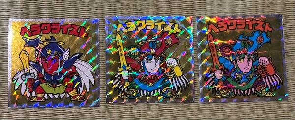 ヘッドだらけの ビックリマン チョコ 40th ヘラクライスト 3枚セット LOTTE 40周年 悪魔 天使 シール No. 11 12 13 ロッテ 復刻 イラスト