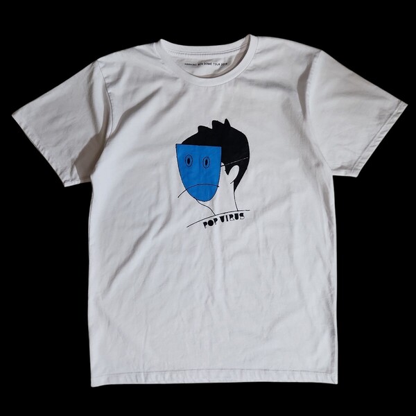 星野源 2019 POPVIRUS プリントTシャツ 表記M 白 イラスト 84398