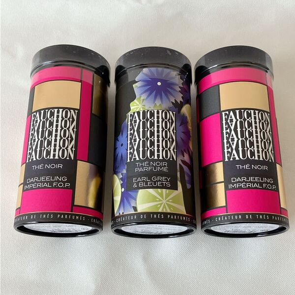 ◆送料込 即決◆ フォション FAUCHON 紅茶 3缶セット アールグレイフラワーズ ダージリンF.O.P. リーフティー 茶葉