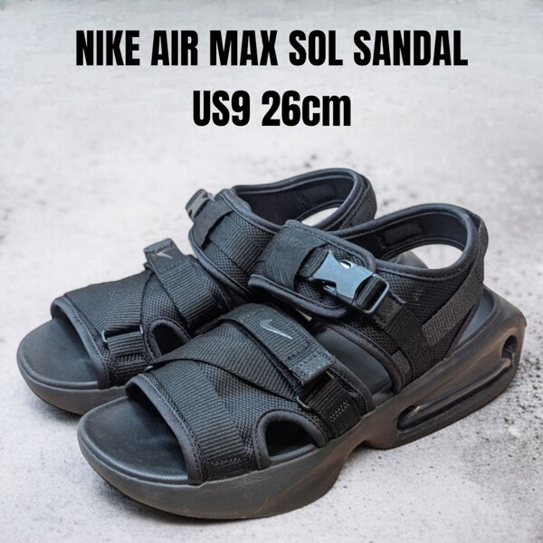 NIKE ナイキ エアマックス ソル サンダル 26cm ブラック スポーツサンダル レディースサンダル NIKEサンダル