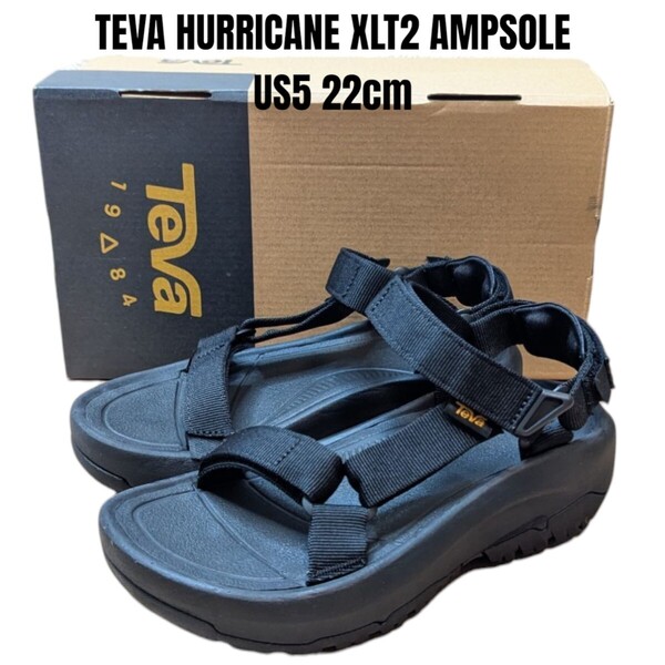 美品 TEVA HURRICANE テバ ハリケーン アンプソール 22cm ブラック 厚底サンダル スポーツサンダル キャンプ アウトドア