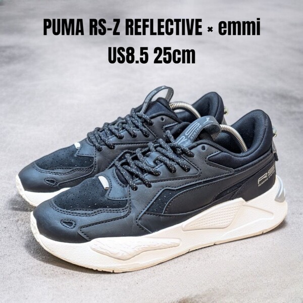 PUMA RS-Z emmi別注モデル リフレクティブ プーマ 25cm ブラック レディーススニーカー 厚底スニーカー PUMAスニーカー