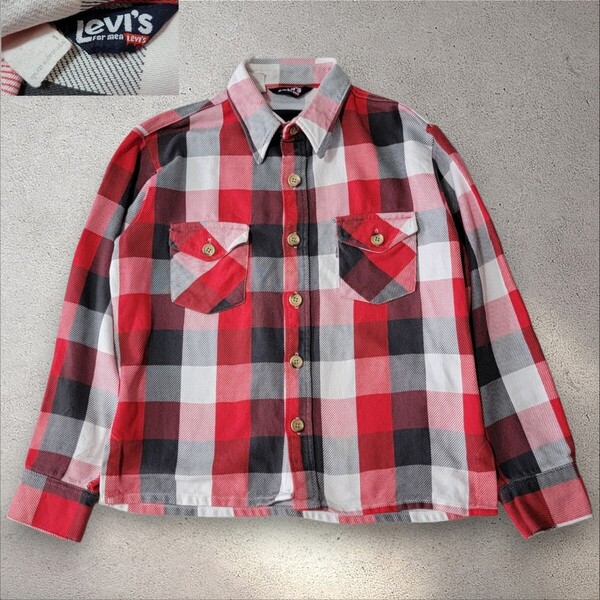 希少 USA製 好配色 三角青タグ 70S リーバイス Levi's ネルシャツ M程度 フランネルシャツ マルチカラー チェック柄 ヴィンテージ VINTAGE