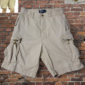希少 90S ポロバイラルフローレン POLO BY RALPH LAUREN 67 CHINO カーゴショーツ 31 ショートパンツ M チノクロス