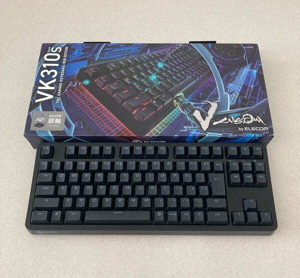 エレコム VK310S TKL ゲーミングキーボード 銀軸 RGBエディション 有線 メカニカル スピードリニア V-custom 日本語配列 90キー