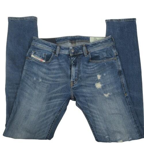 DIESEL ディーゼル THOMMER トマー W31(83cm) ストレッチジーンズ スリムスキニーデニム ダメージ加工 あて布 ジップフライ