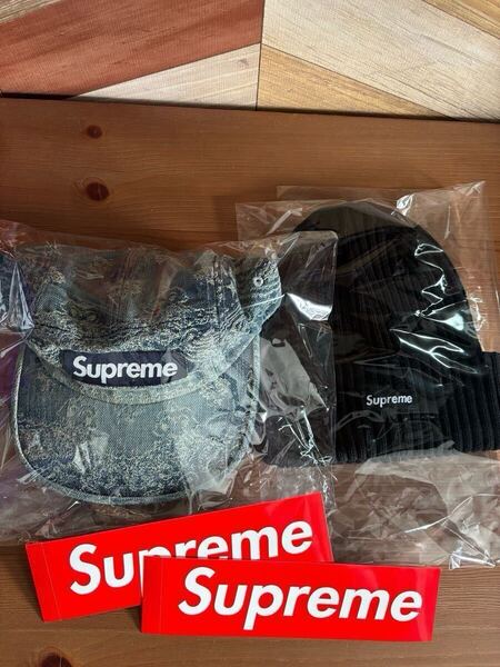 新作 新品 キャップ セット supreme 25SS Bandana Jacquard Denim Camp cap overdyde beanie キャンプ バンダナ ニット box logo デニム