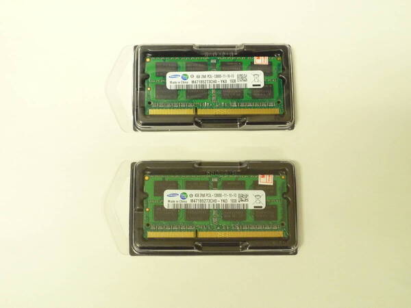 送料無料 未使用 2個セット Samsung M471B5273CH0-YK0 DDR3/DDR3L 1600MHz PC3L-12800 2Rx8 1.35V SODIMM 204ピン メモリ 保証なし
