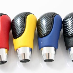 2色より選択/高品質 汎用シフトノブtype6カーボン調 シフトレバー MT ゲート式 AT ブラック 黒 ブルー 青 コペン 取り付け例 旧車 おしゃれ