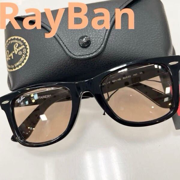 新品!確実!正規品RayBan レイバン ウェイファーラー WAYFARER RB2140F 601/4B 52 アジアンフィット ブラック/ピンク(オレンジ) ケース黒