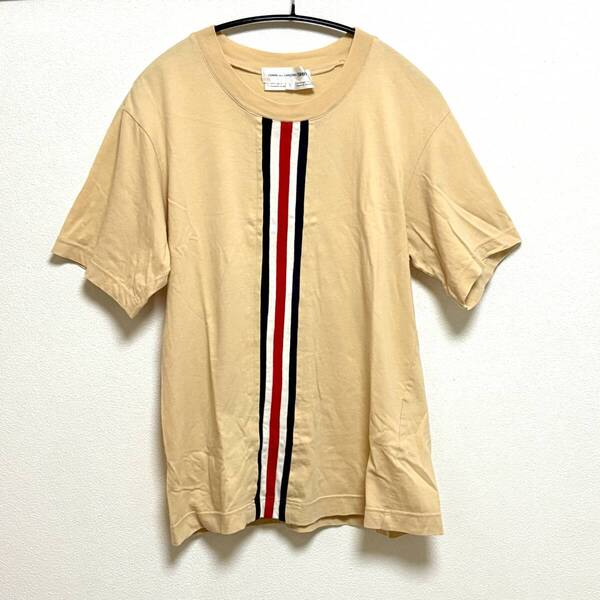 【送料無料】コムデギャルソンシャツ 変形Tシャツ M ベージュ フランス製 COMME des GARONS SHIRT GARCONS 正規品 S10215トリコロール