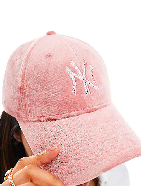 送料無料☆新品☆ベロアxラインストーン☆NEW ERA 9FORTY NEW YORK YANKEES ニューエラ キャップ/帽子