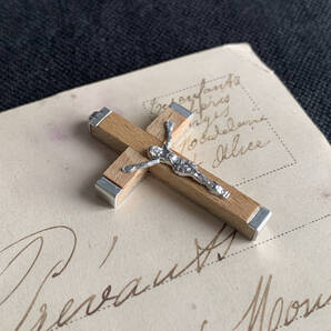 エルサレム 1900-40s デッドストック クロス 十字架 ロザリオ マリア イエス キリスト ペンダント メダイ 聖書 フランス アンティーク