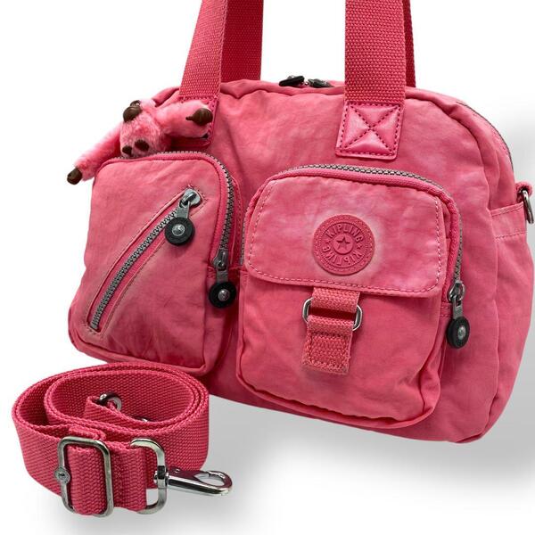 KIPLING キプリング ショルダーバッグ 2way ピンク ナイロン ゴリラ