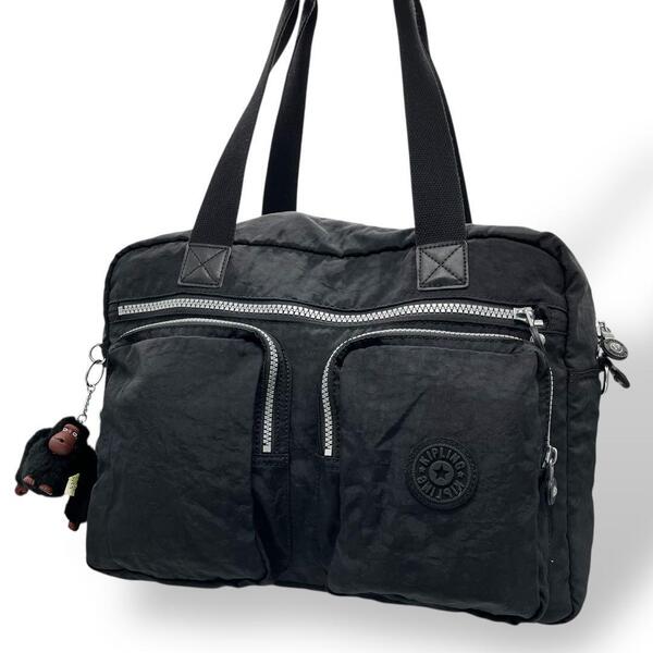極美品 KIPLING キプリング ショルダーバッグ ナイロン 黒 ブラック