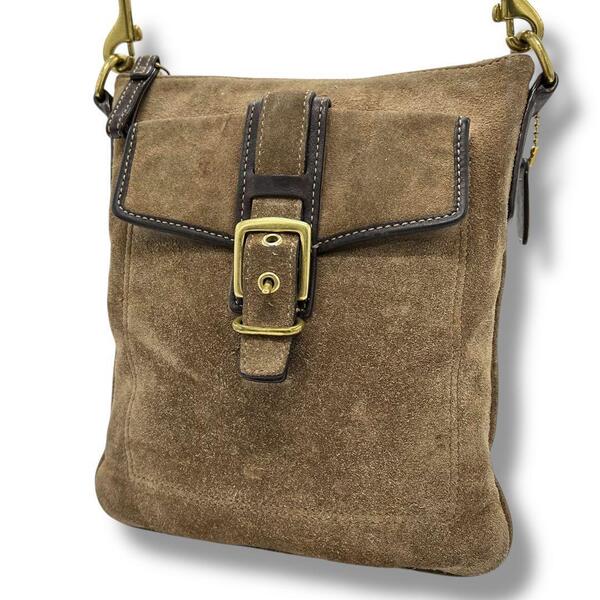 COACH コーチ ショルダーバッグ レザー ブラウン ゴールド金具