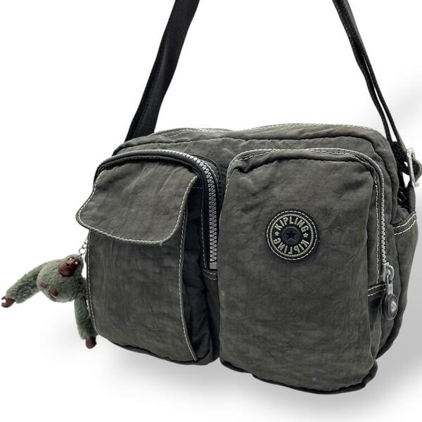 美品 KIPLING キプリング ショルダーバッグ ナイロン ゴリラチャーム