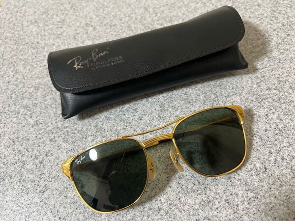 超美品 90s ヴィンテージ B&L レイバン RAY-BAN SIGNET シグネット メンズ サングラス G-15 レンズ ゴールド GOLD フレーム USA製 砂打